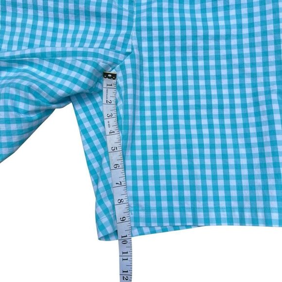 LANDS’ END Blue Gingham Bermuda Shorts Size 14 - Picture 6 of 6